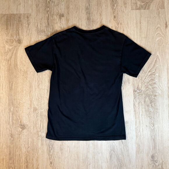 Vtg Mexico Boot Nirvana Smiley Face Logo T-Shirt Black Yellow Grunge Rock Tee - Picture 2 of 5